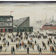 L.S. Lowry’s 1952 masterpiece ‘Going to the Match’ will be auctioned on October 19 in London, estimated at $5.7 million-$9.2 million. Image courtesy of Christie’s Images Ltd. 2022
