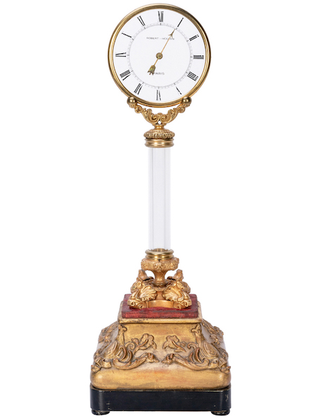 Jean Eugene Robert-Houdin glass column mystery clock, estimated at $15,000-$25,000