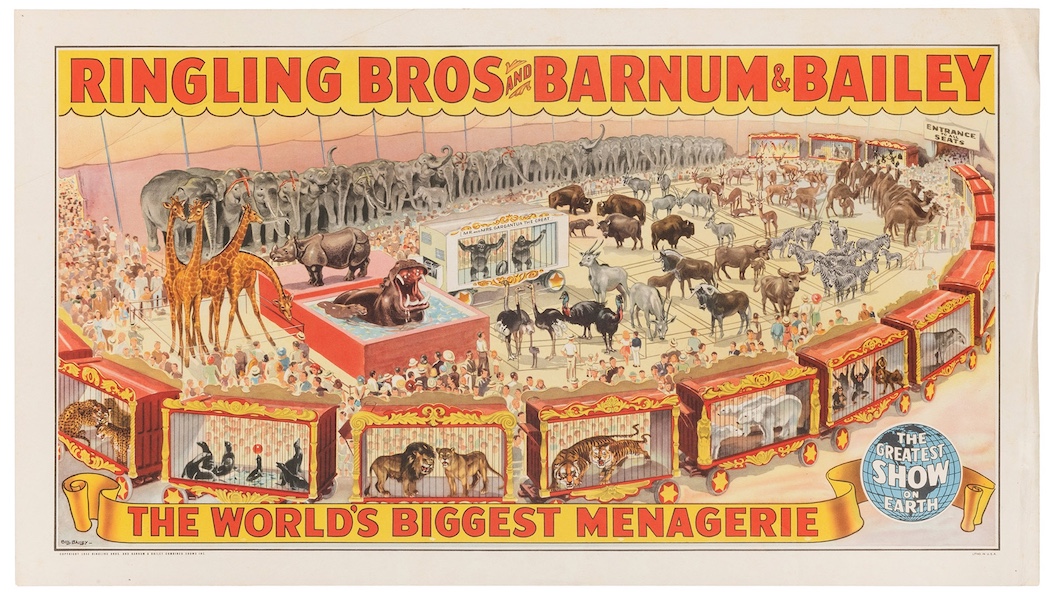 Ringling Bros. and Barnum & Bailey poster from 1944, $3,600