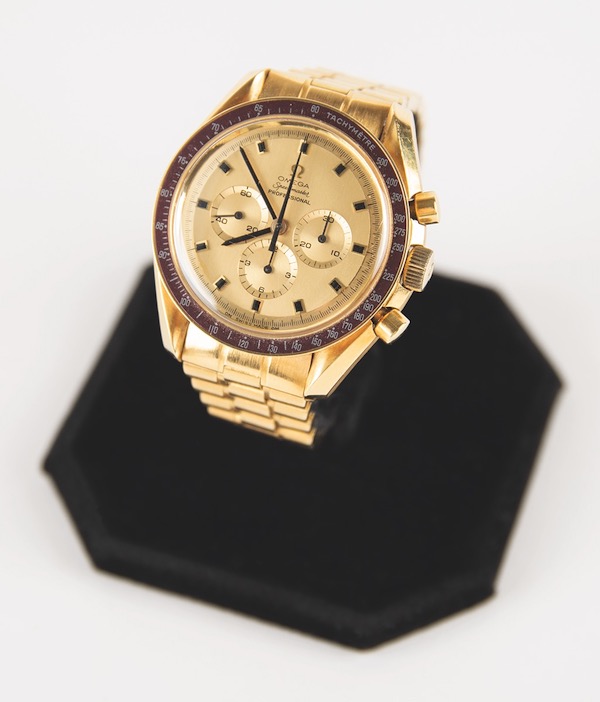 Gold Omega Speedmaster Professional watch presented to astronaut Wally Schirra in 1969, $1.9 million