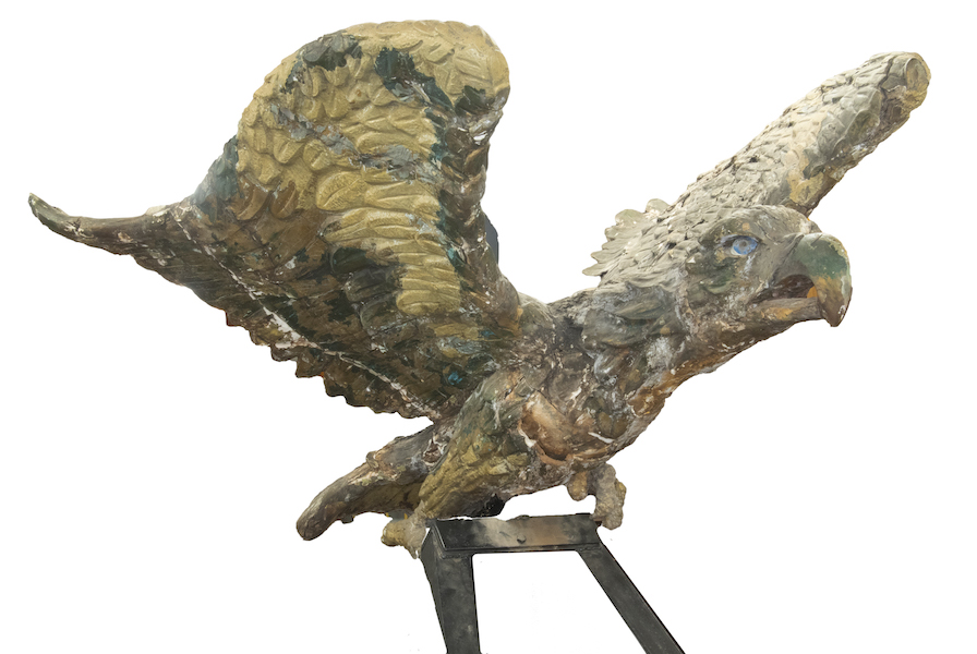 Monumental 19th-century eagle-form ship’s figurehead, estimated at $5,000-$7,500