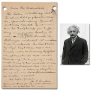 Albert Einstein one-page autograph letter signed in German, dated April 7, 1926, addressed to colleague Hans Reichenbach, defending his explanation of the Theory of Relativity while criticizing alternatives, estimated at $20,000-$30,000