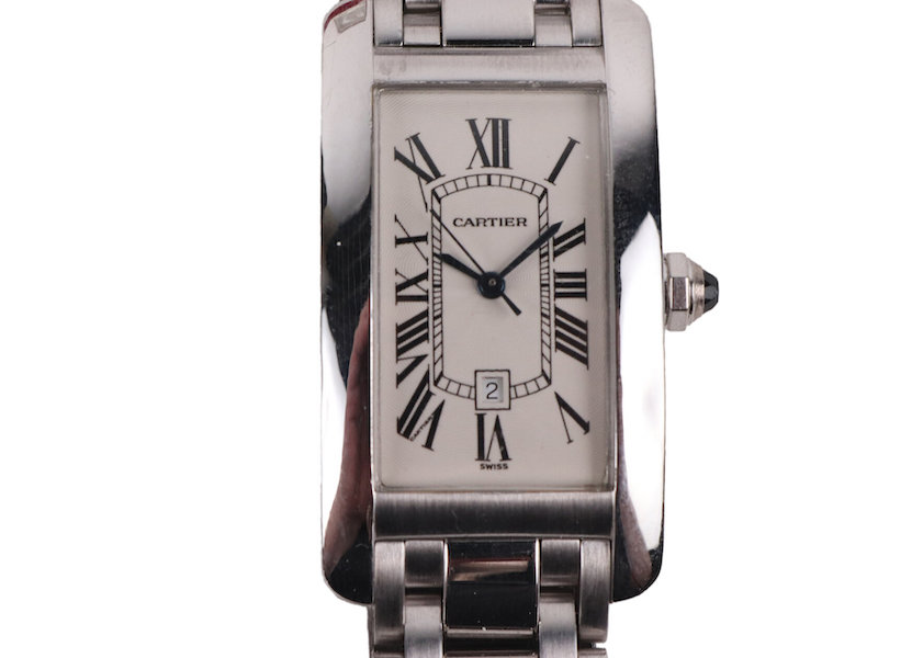 Cartier Tank Americaine 18K white gold watch, estimated at $8,000-$12,000