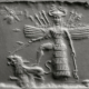 Cylinder seal (and modern impression) with goddesses Ninishkun and Ishtar Mesopotamia, Akkadian Akkadian period (ca. 2334–2154 B.C.). Courtesy of the Oriental Institute of the University of Chicago.