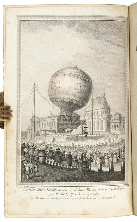 Earliest account of the first hot air balloon voyage, 1783-1784, estimated at $2,000-$3,000