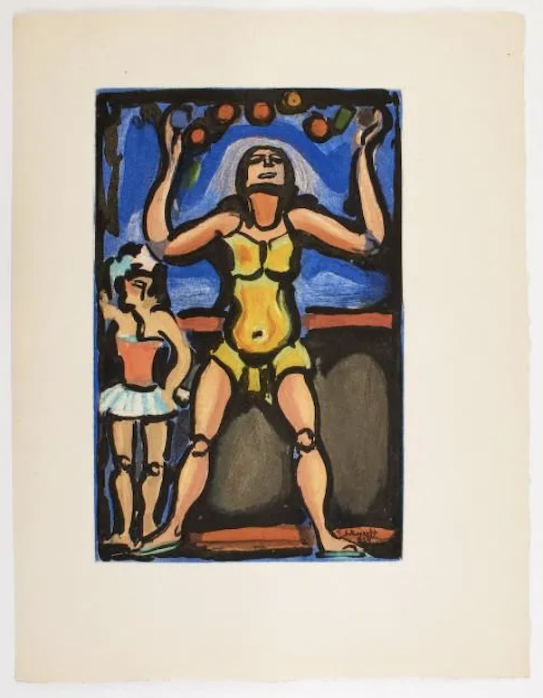  Georges Rouault, ‘Cirque de l’etoile filante,’ estimated at $15,000-$25,000. Image courtesy of Doyle and LiveAuctioneers