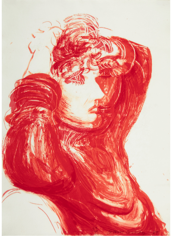 David Hockney, ‘Red Celia,’ estimated at $20,000-$40,000. Image courtesy of Heritage Auctions