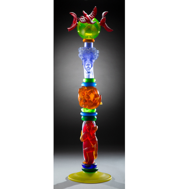 Richard Jolley blown-glass totem figure, $47,500. Image courtesy of Heritage Auctions