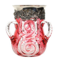 American Brilliant Cut Glass cranberry cut to clear loving cup, estimated at $4,000-$8,000