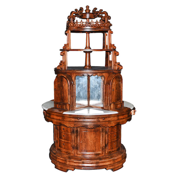 Circular bank or hotel foyer cabinet by Phillip Kopp, estimated at $10,000-$30,000