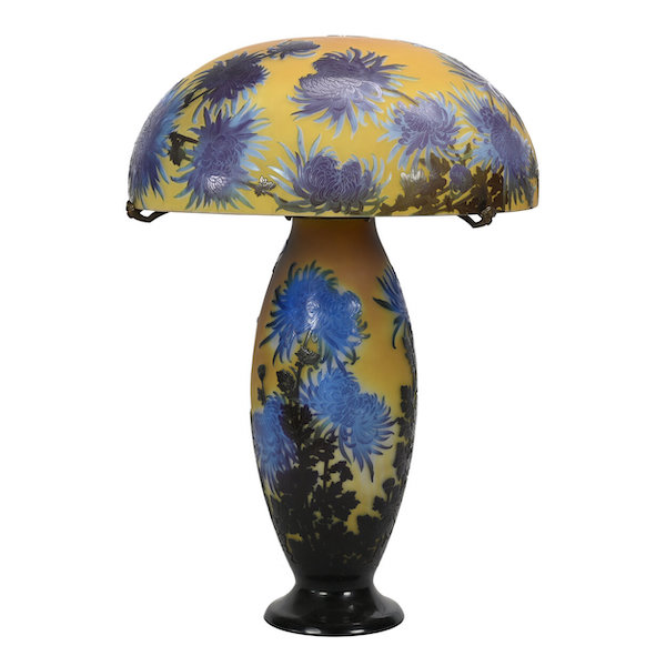Circa-1920 signed Galle French cameo art glass lamp, estimated at $60,000-$80,000