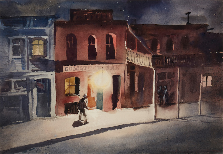 Charles Payzant, ‘Nocturnal Western Street Scene,’ estimated at $2,000-$3,000