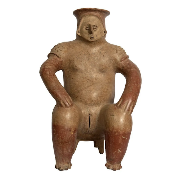 Colima ceramic vessel, estimated at $3,000-$5,000