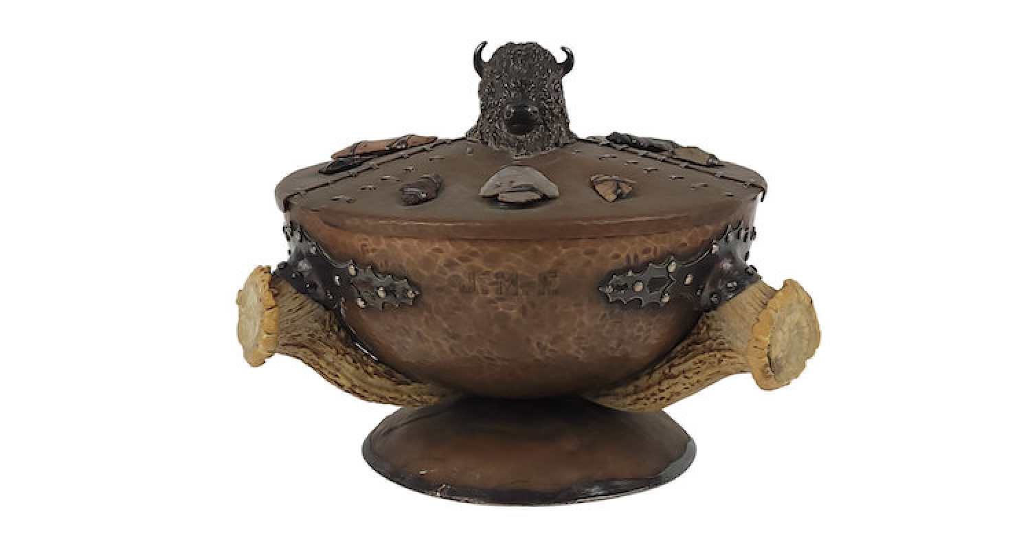 Joseph Heinrich bison-decorated silver and copper footed bowl, estimated at $5,000-$10,000