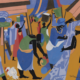 Jacob Lawrence (American, 1917–2000), ‘Market Scene,’ 1966. Gouache on paper. Chrysler Museum of Art, museum purchase 2018.22. © 2022 The Jacob and Gwendolyn Knight Lawrence Foundation, Seattle / Artists Rights Society (ARS), New York