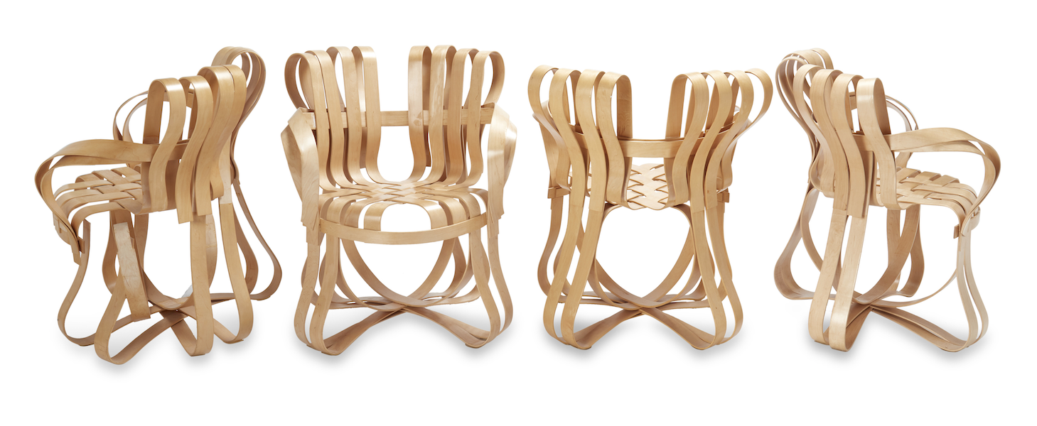 Frank Gehry Cross Check armchairs for Knoll, estimated at $800-$1,200