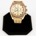Wally Schirra’s 18K solid gold Omega Speedmaster Professional watch, estimated at $250,000-$350,000
