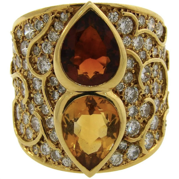 Marina B 18K gold, diamond, topaz and citrine ring, estimated at $9,000-$11,000