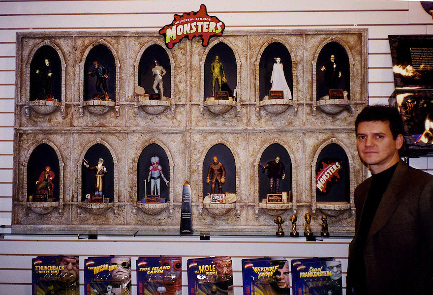  Greg Anzalone, founder of Sideshow Collectibles, poses with some of his company’s movie monster figures. Image by and courtesy of Cortland Hull.