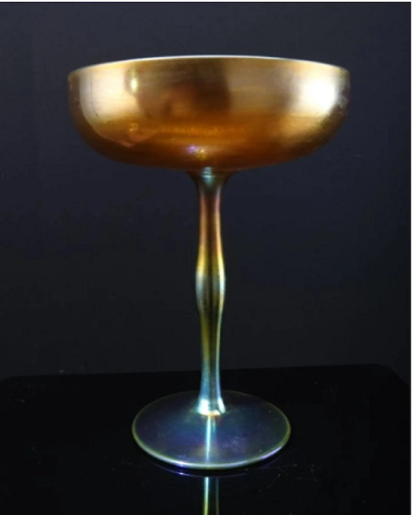 1920 Steuben aurene art glass footed bowl, estimated at $1,000-$5,000 