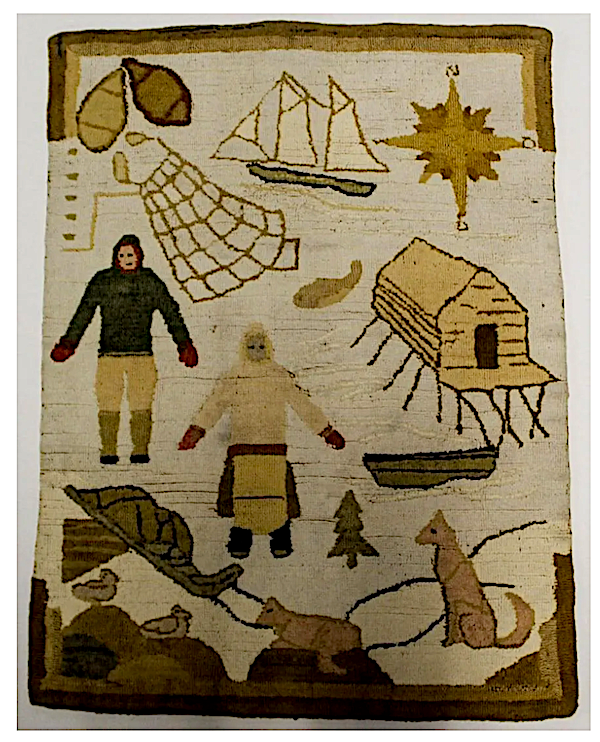 A classic circa-1920s-1930s example of a nursery rug, which taught children about life in rural Canada, sold for $1,400 plus the buyer’s premium in February 2021. Image courtesy of Jasper52 and LiveAuctioneers.