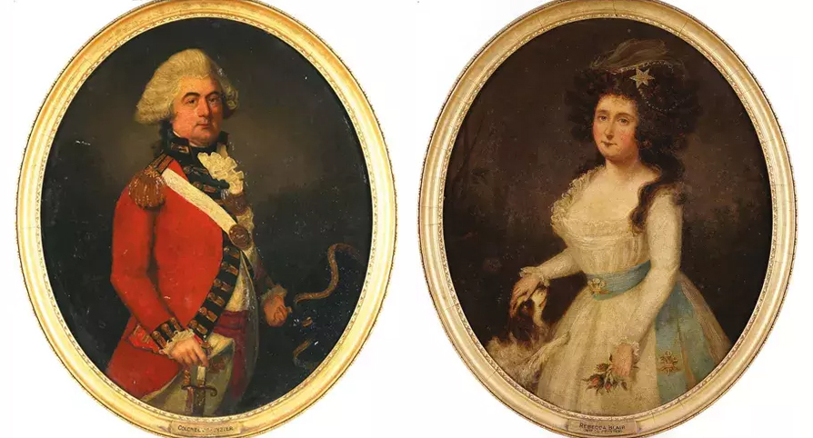 Portraits depicting Arent DePeyster and his wife, Rebecca DePeyster, Americans who supported the British during the Revolutionary War, sold for roughly $51,000 to the Mackinac Island State Park Commission, a Michigan state agency. The paired paintings were offered at Bellmans, an auction house in Billinghurst, England, on October 11.