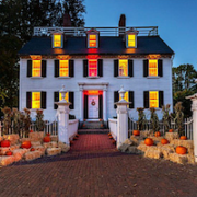The Peabody Essex Museum's Ropes Mansion, decorated for Halloween. Image courtesy of Destination Salem