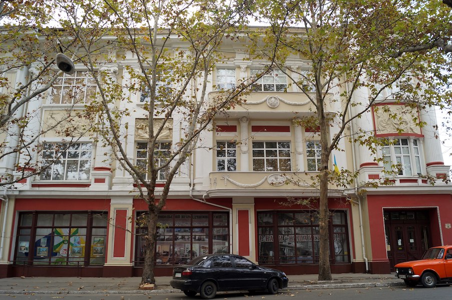 Exterior of the Museum of Local History in Melitopol, Ukraine, photographed in April 2013. It and roughly 39 other Ukrainian museums have been looted by Russian forces who launched an invasion in February 2022. Image courtesy of Wikimedia Commons, photo credit Oleksiy.golubov. Shared under the Creative Commons Attribution-Share Alike 3.0 Unported license.