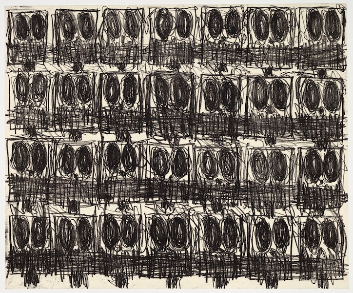 Rashid Johnson, ‘Untitled (Anxious Crowd),’ 2018, soft-ground etching. Detroit Institute of Arts, museum purchase, John S. Newberry Fund, 2020.23