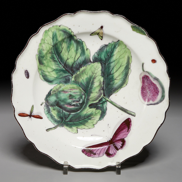 Circa-1755 Chelsea Hans Sloane dish, estimated at $1,000-$1,500