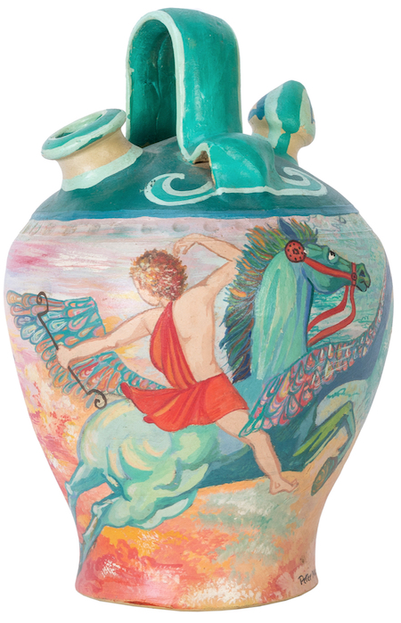Peter Max hand-painted vase from 1961, estimated at $1,000-$2,000