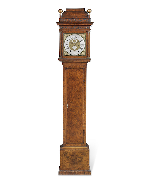 Walnut striking longcase clock of one month duration by George Graham, estimated at £30,000-£50,000. Image courtesy of Bonhams