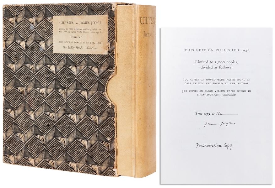 Signed 1937 copy of ‘Ulysses’ by James Joyce, $45,600