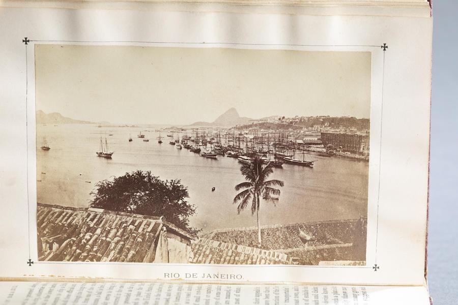 This copy of William S. Auchincloss’s book ‘Ninety Days in the Tropics, or Letters from Brazil (1874),’ featuring nine mounted photographs of Brazil, carries an estimate of $300-$500. Image courtesy of Quinn’s Auction Galleries