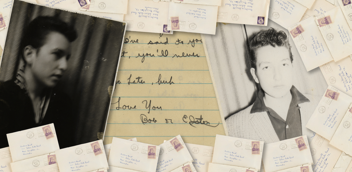 Group of period Bob Dylan materials, including some of the 42 love letters that sold collectively for $669,875. The photographs were offered as separate lots. Image courtesy of RR Auction and © the estate of Barbara Hewitt