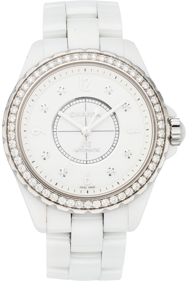 Chanel J12 watch with 1.21 carats of diamonds, estimated at $10,000-$12,000. Image courtesy of Heritage Auctions
