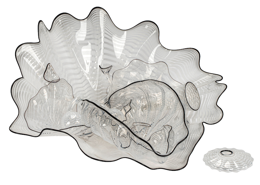 Dale Chihuly set of white jade Persian decorative glass, estimated at $6,000-$8,000