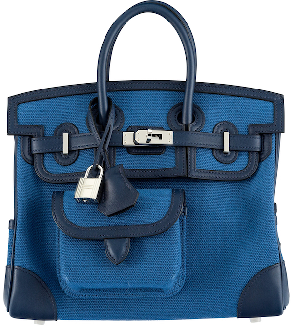 Hermes two-tone bleu egee toile Goeland and navy swift leather Birkin, estimated at $30,000-$40,000. Image courtesy of Heritage Auctions