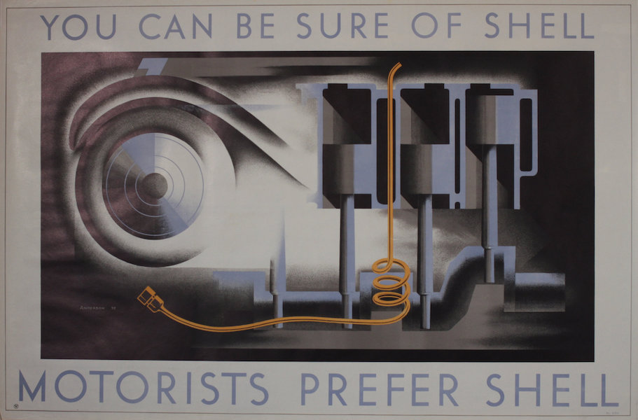 J.S. Anderson, ‘You Can Be Sure of Shell / Motorists Prefer Shell’ poster from 1935, estimated at £4,000-£5,000 