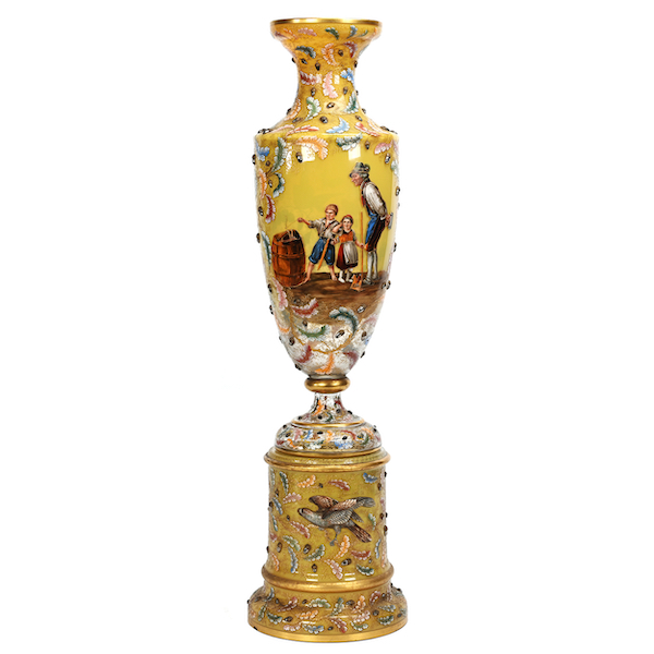 Museum-quality two-piece urn signed Moser, $17,000