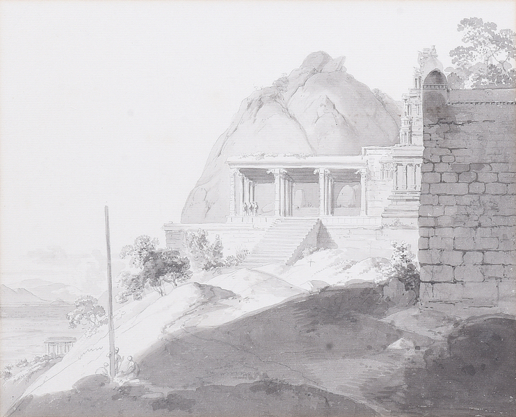 Thomas and William Daniell, ‘Architectural Study of an Indian Temple with Landscape Beyond,’ estimated at £1,500-£2,000