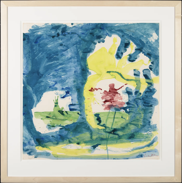 Helen Frankenthaler, ‘Provincetown Series,’ 1960, watercolor on paper, 35 ⅛ by 35in, PAAM collection, gift of the Helen Frankenthaler Foundation, 2022. © 2022 Helen Frankenthaler Foundation, Inc. / Artists Right Society (ARS), New York.