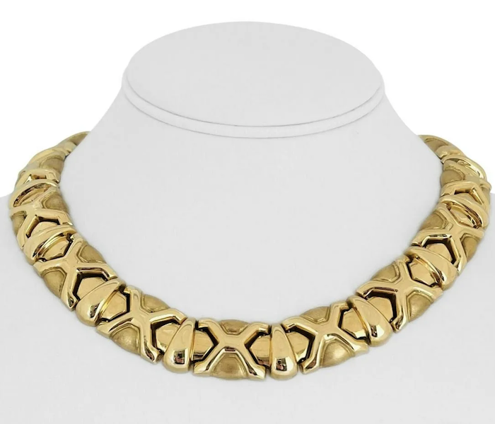 Heavy 14K gold fancy link collar necklace, estimated at $7,000-$8,000