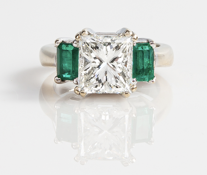 Ladies’ 3.81-carat diamond and emerald ring, $40,800