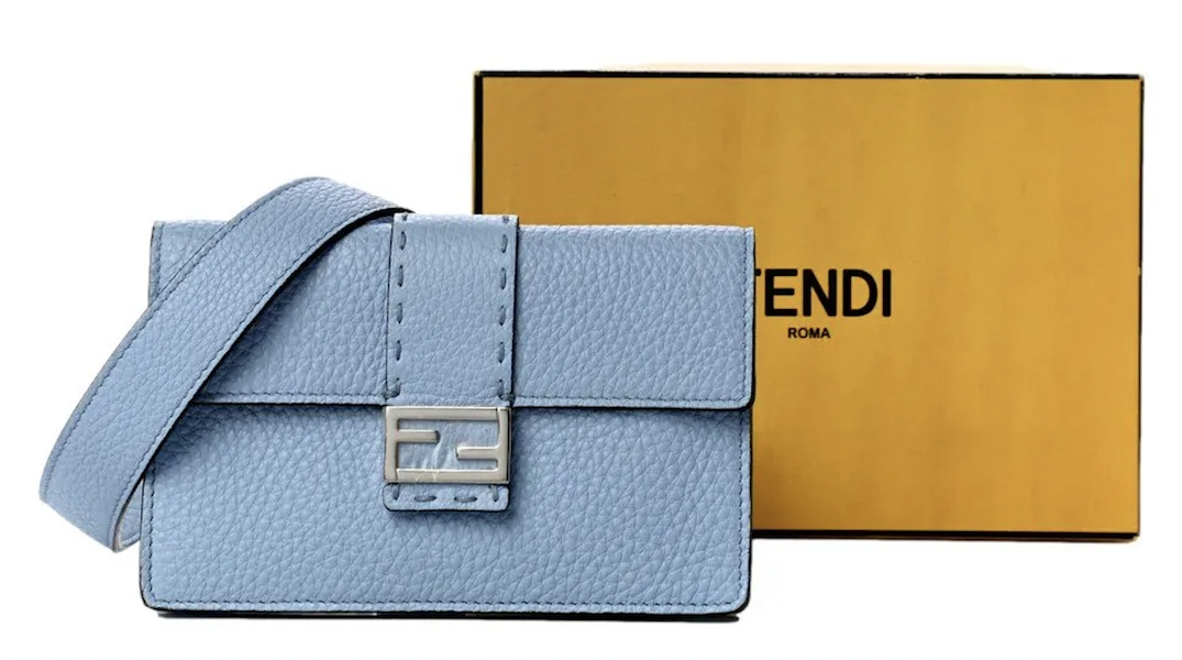 Fendi Baguette pouch in sky blue leather, estimated at $2,500-$3,000