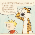 Panel from a hand-colored piece of original art for a ‘Calvin and Hobbes’ Sunday comic strip from 1987, which sold for $480,000 on November 17. The result set a new auction record for original ‘Calvin and Hobbes’ comic strip art and tied the world auction record for any piece of original newspaper strip art. Image courtesy of Heritage Auctions