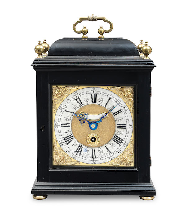 Ebony-veneered quarter-repeating timepiece by Langley Bradley, estimated at £5,000-£8,000. Image courtesy of Bonhams