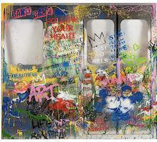 Detail from ‘Subway Panel’ by Mr Brainwash, estimated at $80,000-$120,000