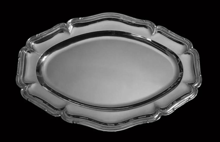 One from a set of 10 serving trays by French silversmith Alphonse Debain, estimated at $34,000-$41,000