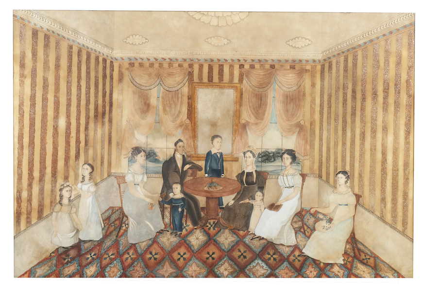 Painting of General George DeWolf and his family by an unknown artist, estimated at $15,000-$20,000
